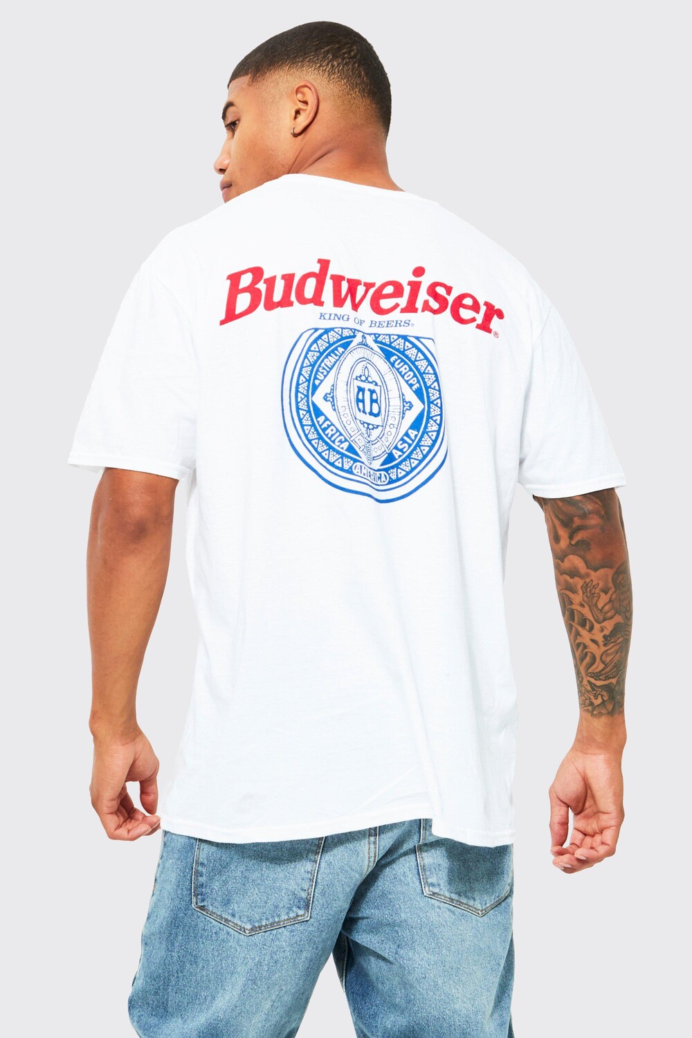 

Футболка с лицензией budweiser оверсайз Boohoo, белый