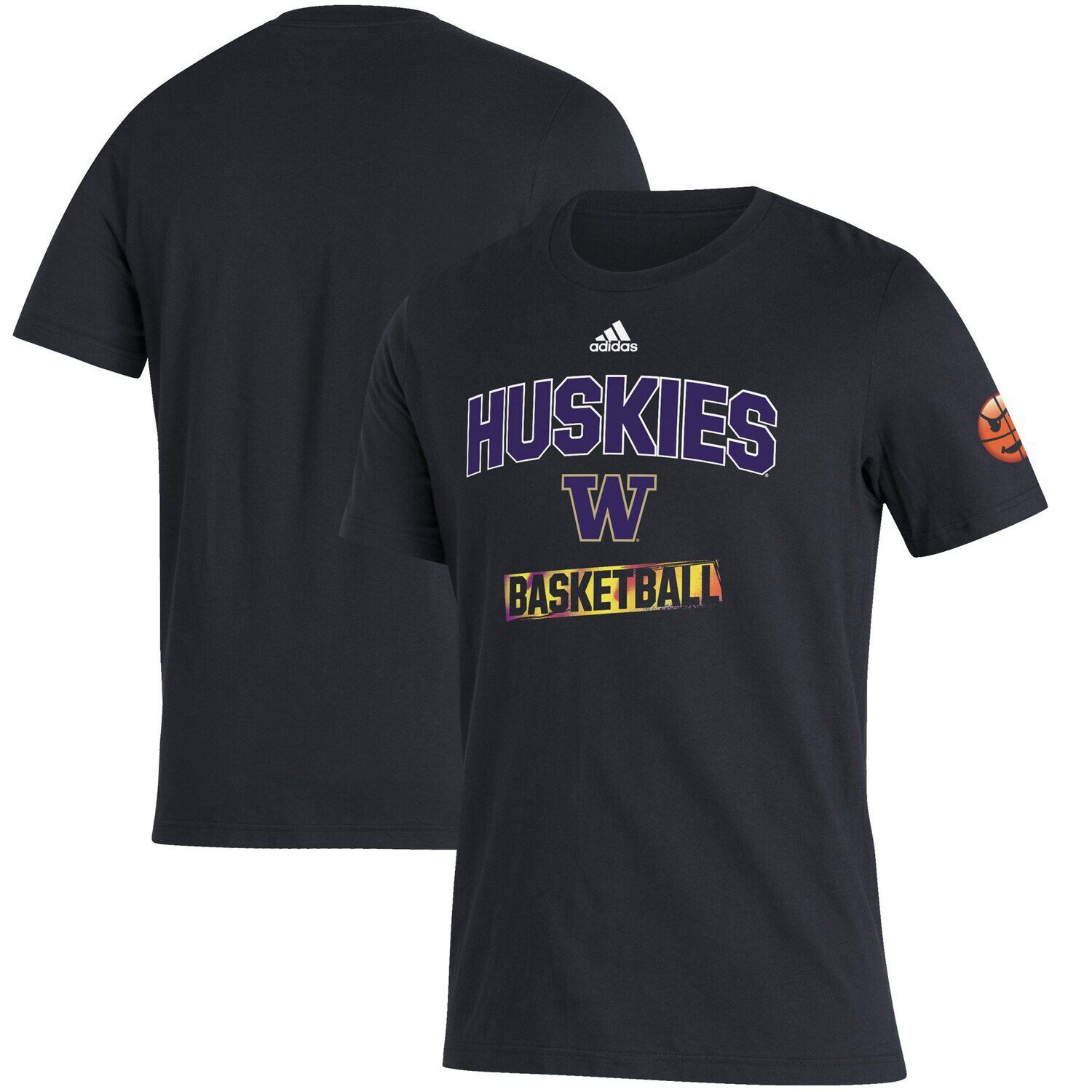 

Мужская черная футболка с усилителем Washington Huskies adidas