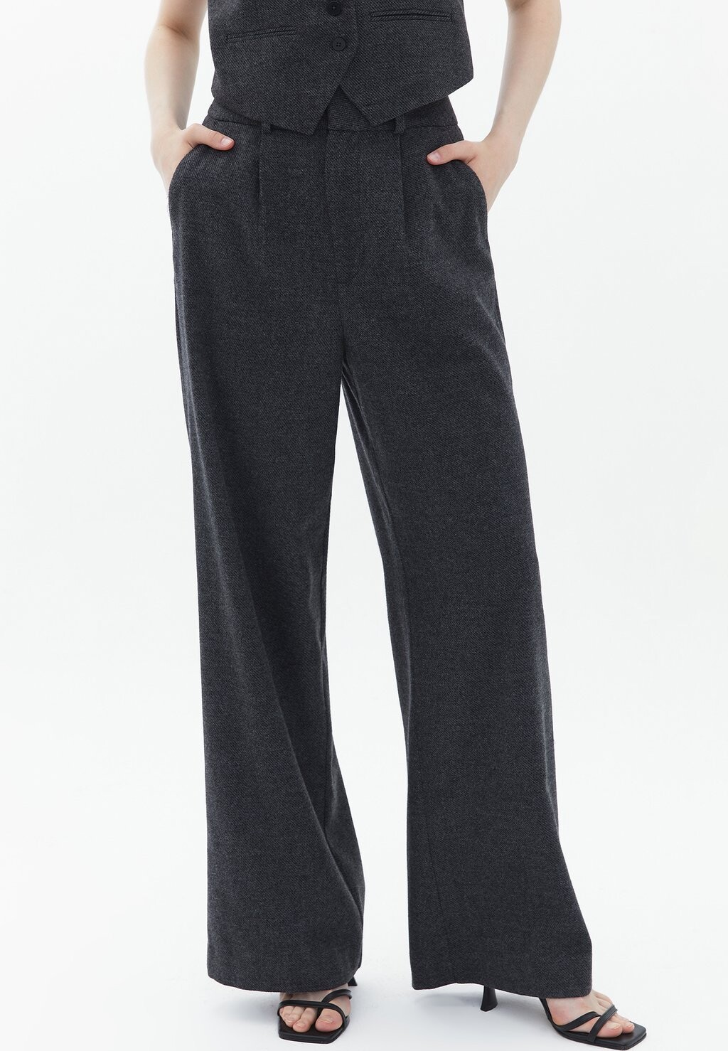 

Брюки OXXO Ultra High Rise Blended Palozzo, черный / песочный