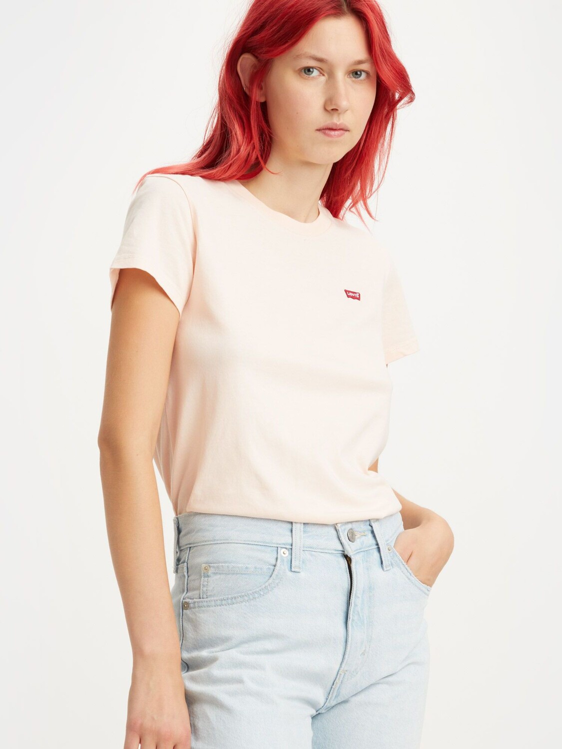 

Хлопковая футболка с логотипом Levi's The Perfect Chest, жемчужный румянец