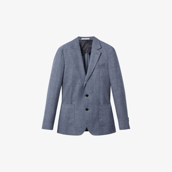 

Однобортный пиджак из смесовой шерсти ravenswood Reiss, индиго
