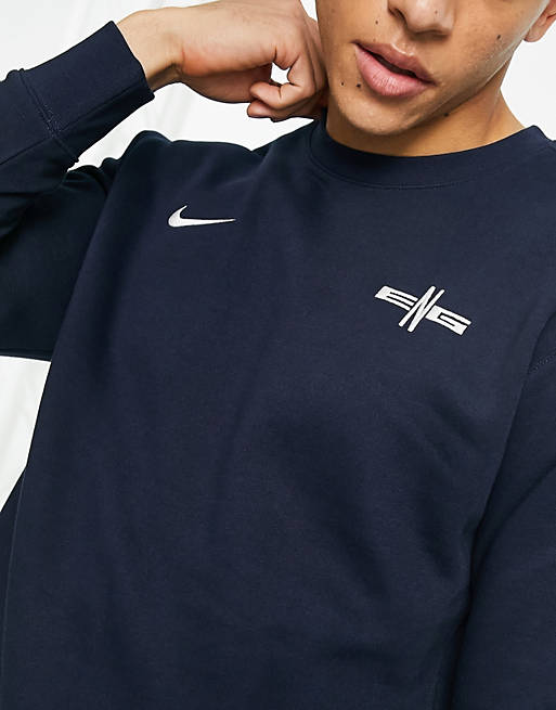 

Темно-синяя толстовка Nike Football England Crew, Синий