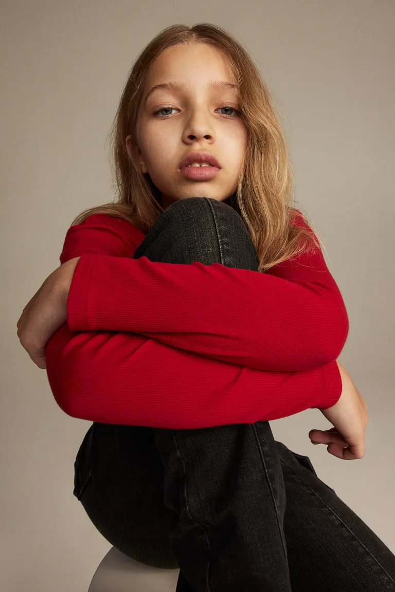

Блузка из джерси в рубчик H&M, красный