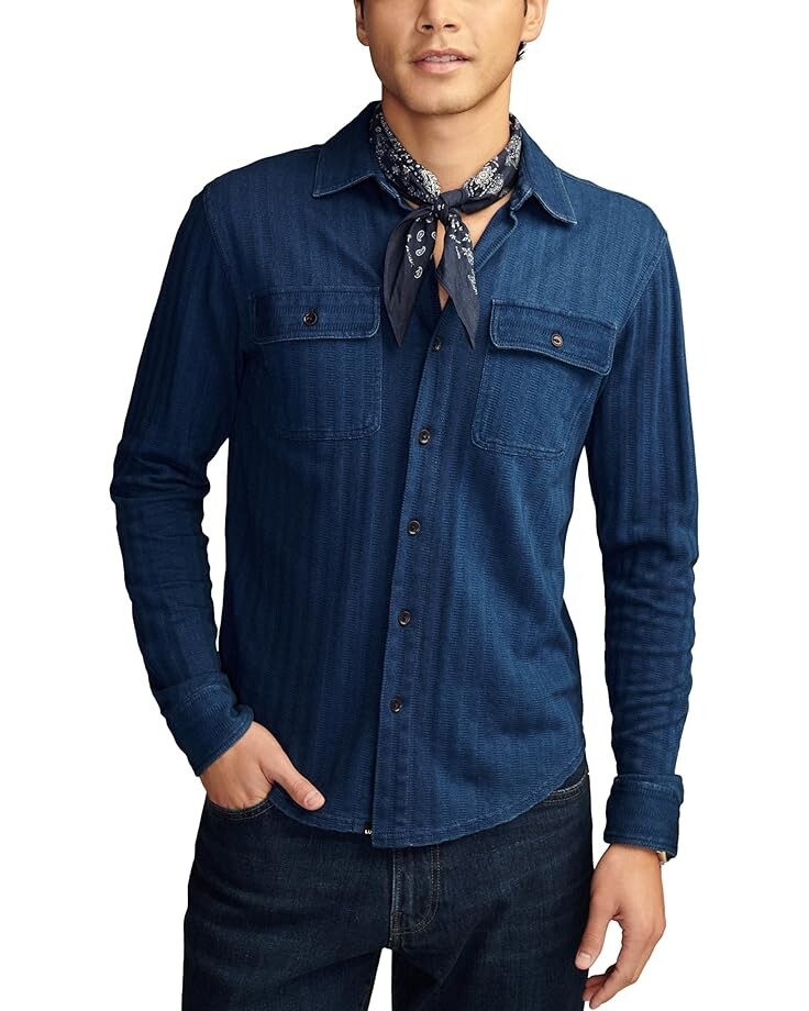 

Рубашка Lucky Brand Jacquard Indigo Shirt, цвет Indigo