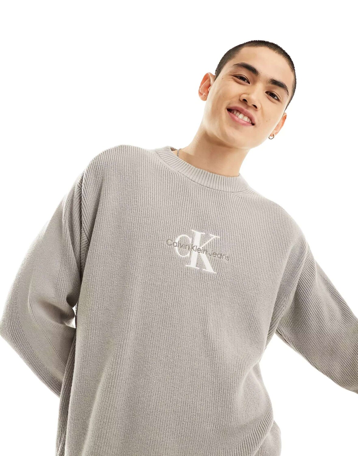 

Серый джемпер с монограммой Calvin Klein Jeans