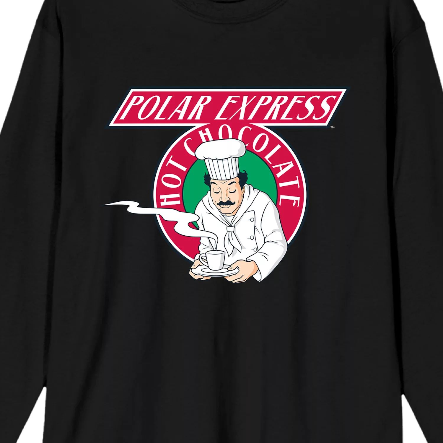 мужская футболка polar express santas sleigh licensed character Мужская футболка с длинными рукавами Polar Express Hot Chocolate Licensed Character