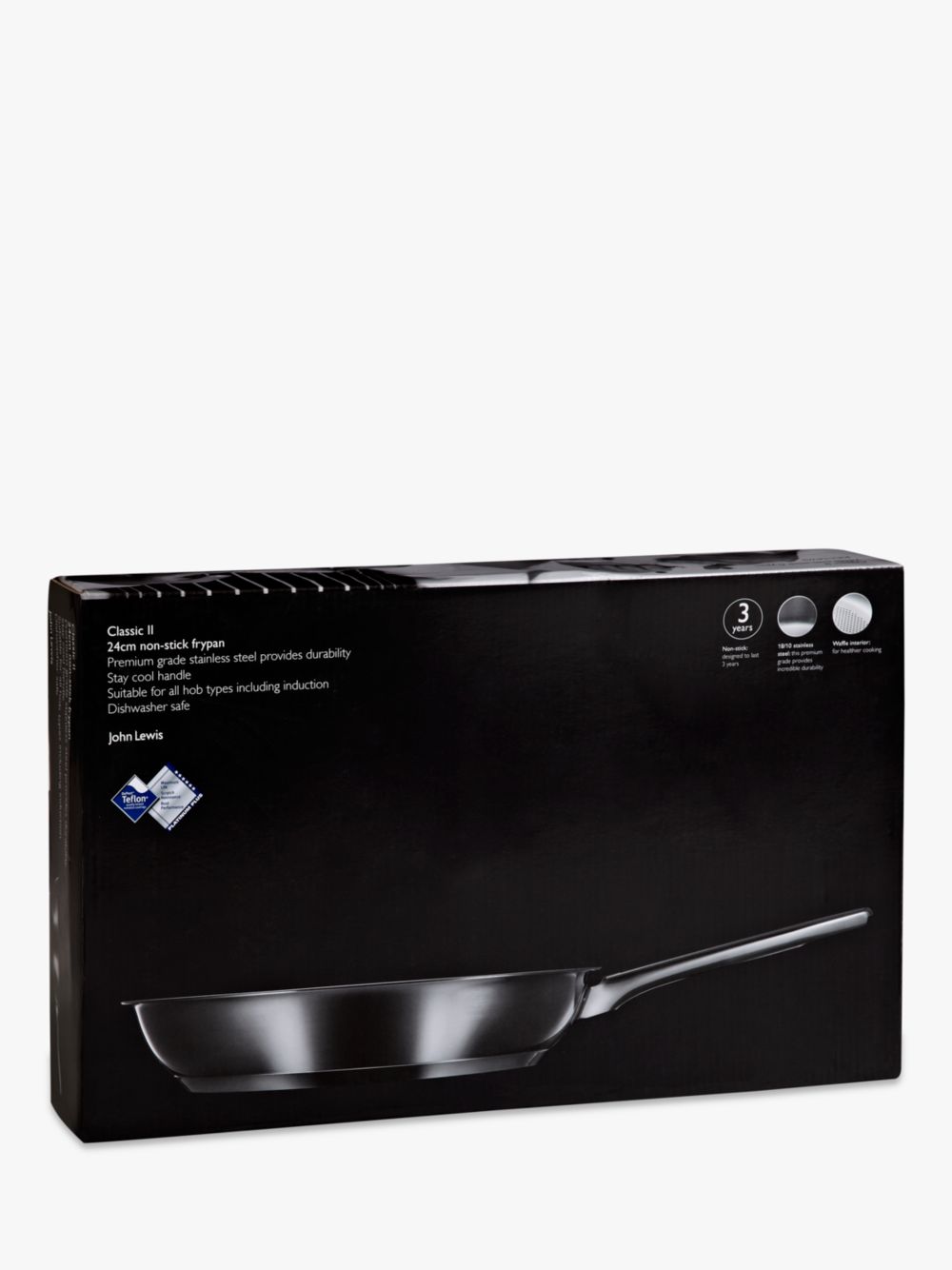 Классическая сковорода John Lewis с антипригарным покрытием из нержавеющей стали, 24 см