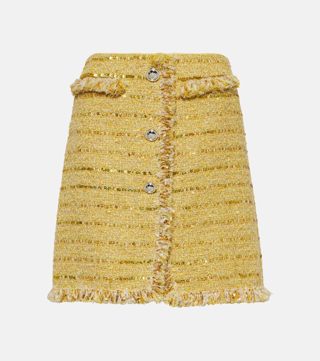 

Мини-юбка букле с бахромой Giambattista Valli, желтый