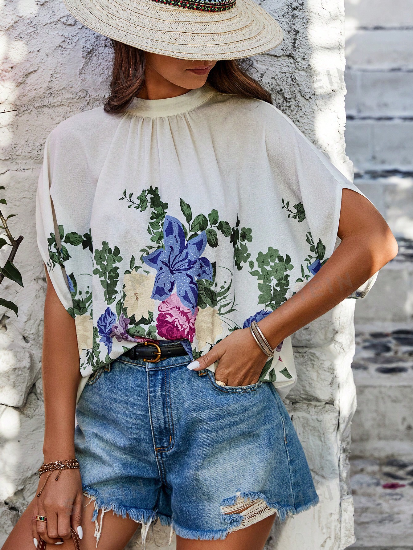 Женская однотонная рубашка с воротником-стойкой и половиной рукава, абрикос блузка с цветочным принтом и короткими рукавами 40 fr 46 rus черный
