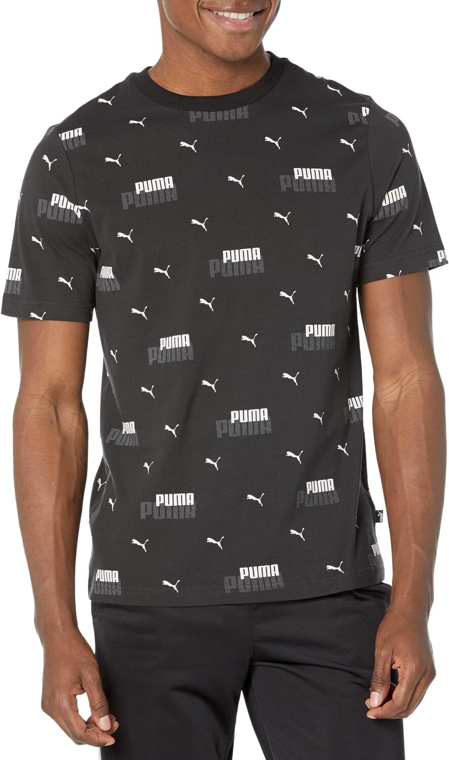 

Футболка Essentials Plus с логотипом Power по всей поверхности и принтом PUMA, черный