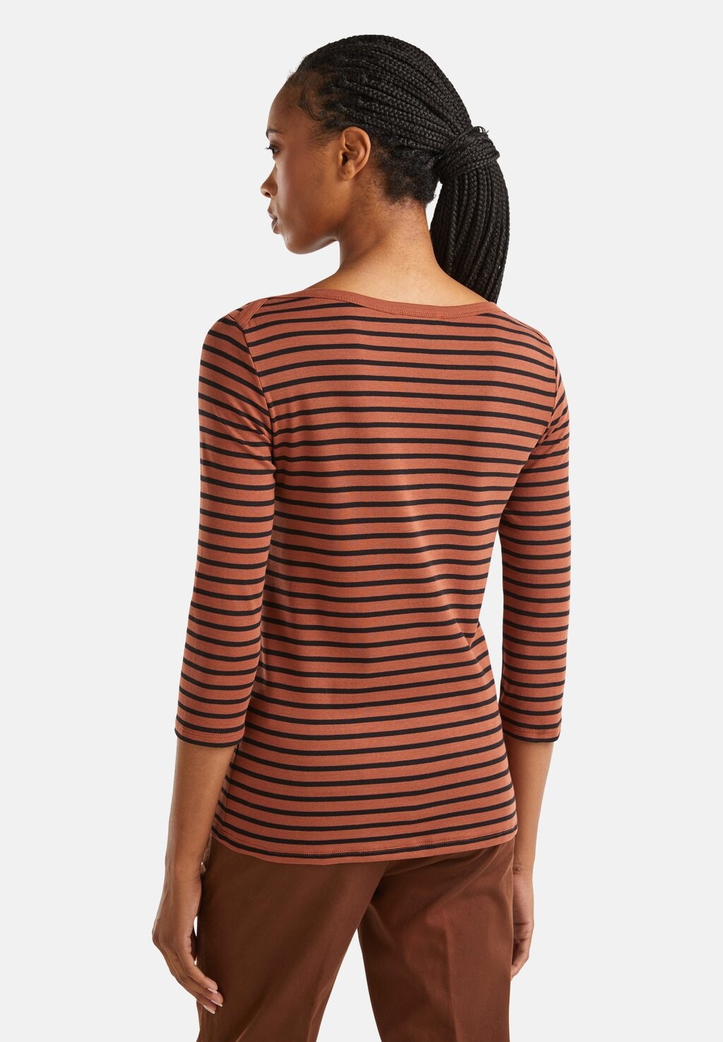

Топ с длинными рукавами STRIPED 3/4 SLEEVE United Colors of Benetton, коричневый