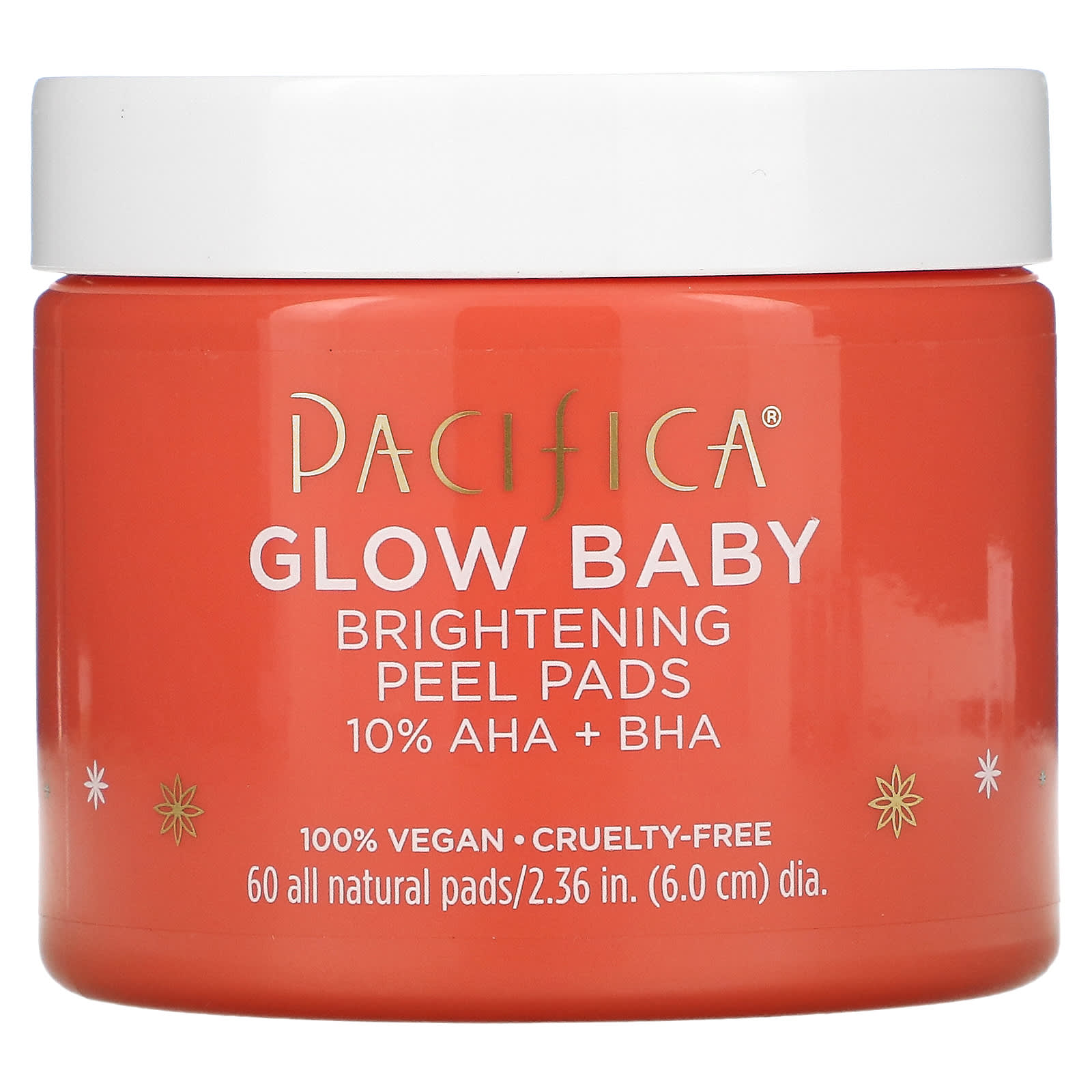 

Glow Baby, Осветляющие подушечки для пилинга, 60 подушечек All Natural, Pacifica