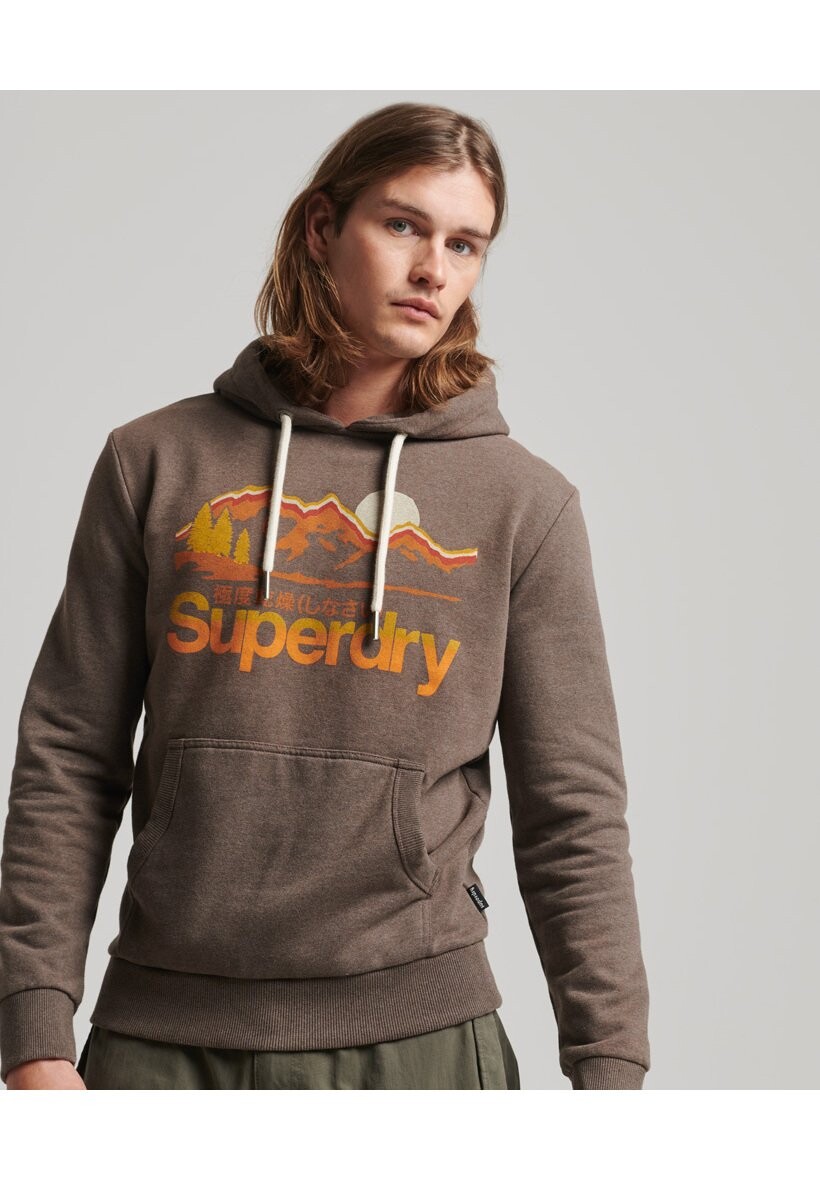 Худи Superdry Great Outdoors, прянично-коричневый меланж