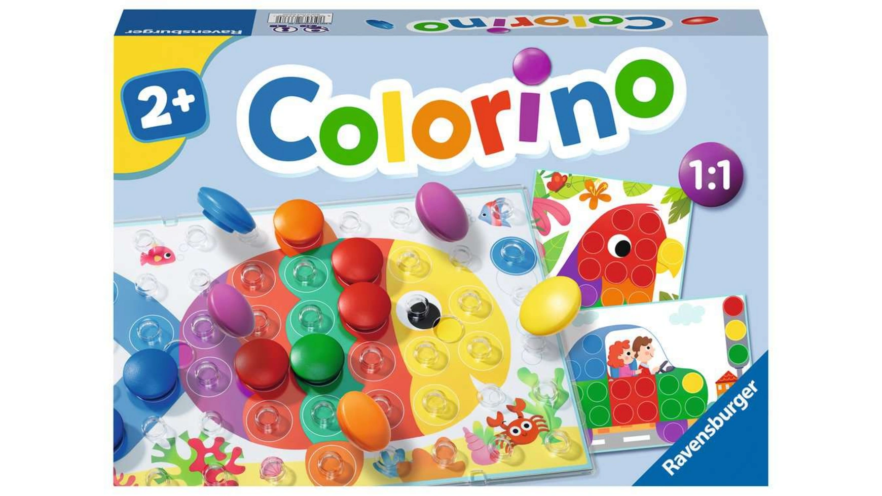 Ravensburger Spiele Колорино детская игра для изучения цветов, игра-мозаика, плагин, игрушка от 2 лет колорино