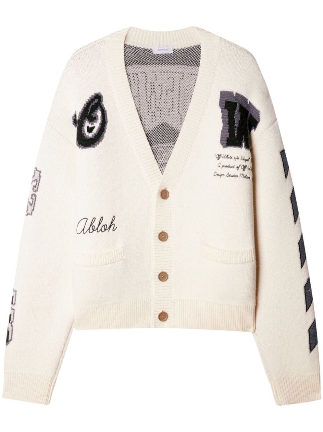 

Off-White шерстяной кардиган Moon Vars, белый
