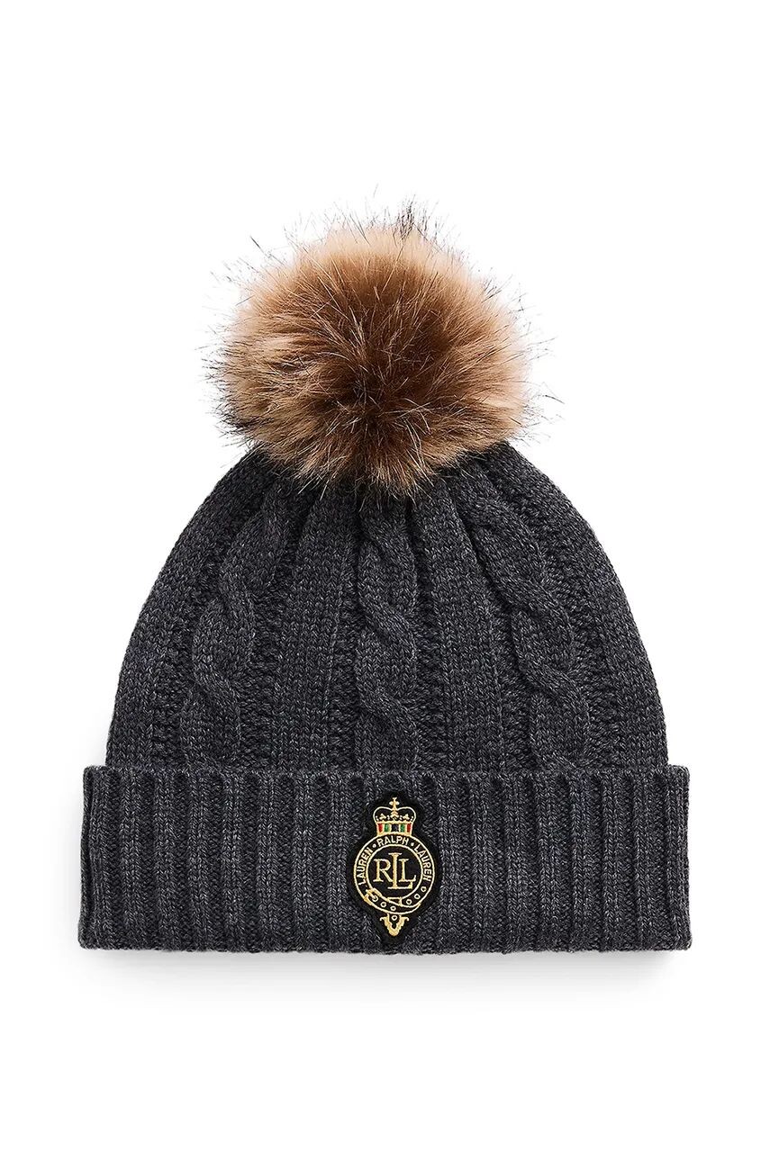 

Шапка Lauren Ralph Lauren из смесовой шерсти, серый