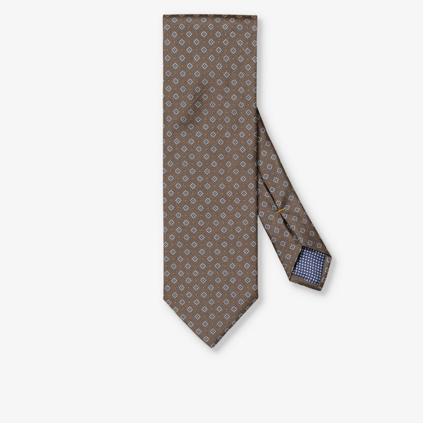 Шелковый галстук с цветочным принтом Eton, коричневый