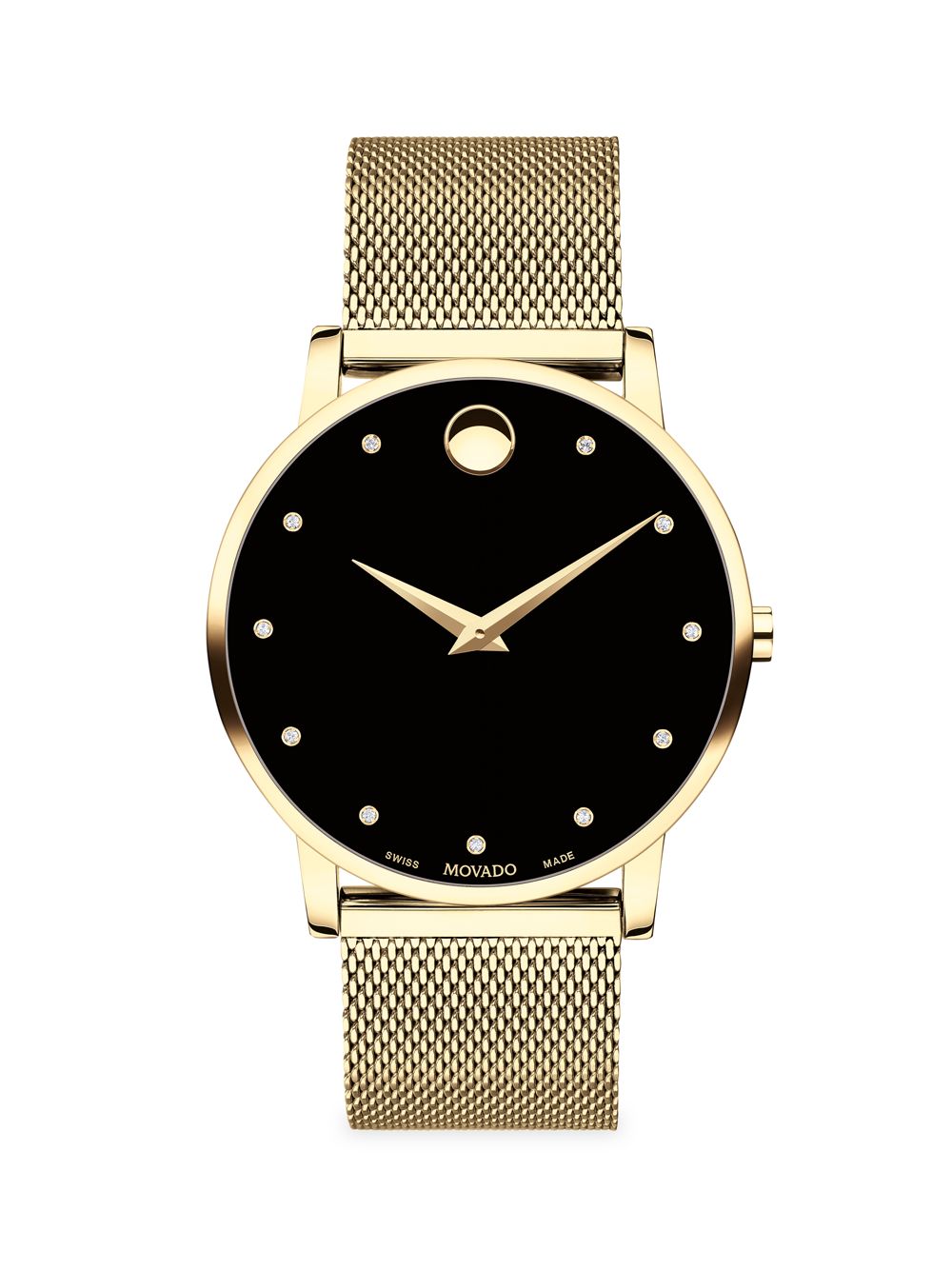 цена Часы Museum Classic Goldtone с браслетом из нержавеющей стали Movado, черный