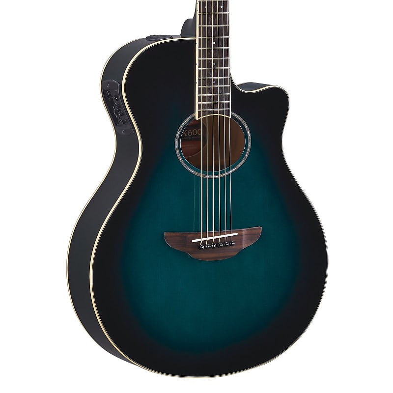 Акустическая гитара Yamaha APX600 Thin-line Acoustic-Electric Guitar w/ Cutaway - Oriental Blue Burst цена и фото