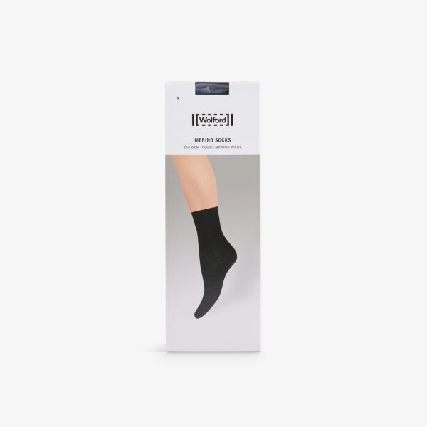 

Носки эластичной вязки с текстурой мериноса Wolford, синий