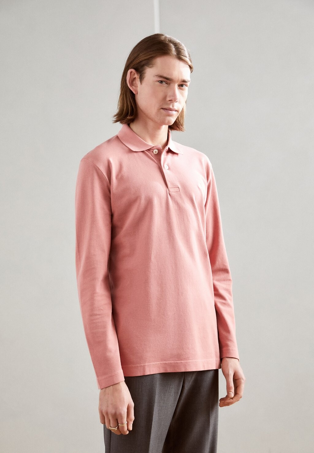 

Топ с длинными рукавами COLLAR EMBROIDERED LOGO AT CHEST Marc O'Polo, цвет flushed rose