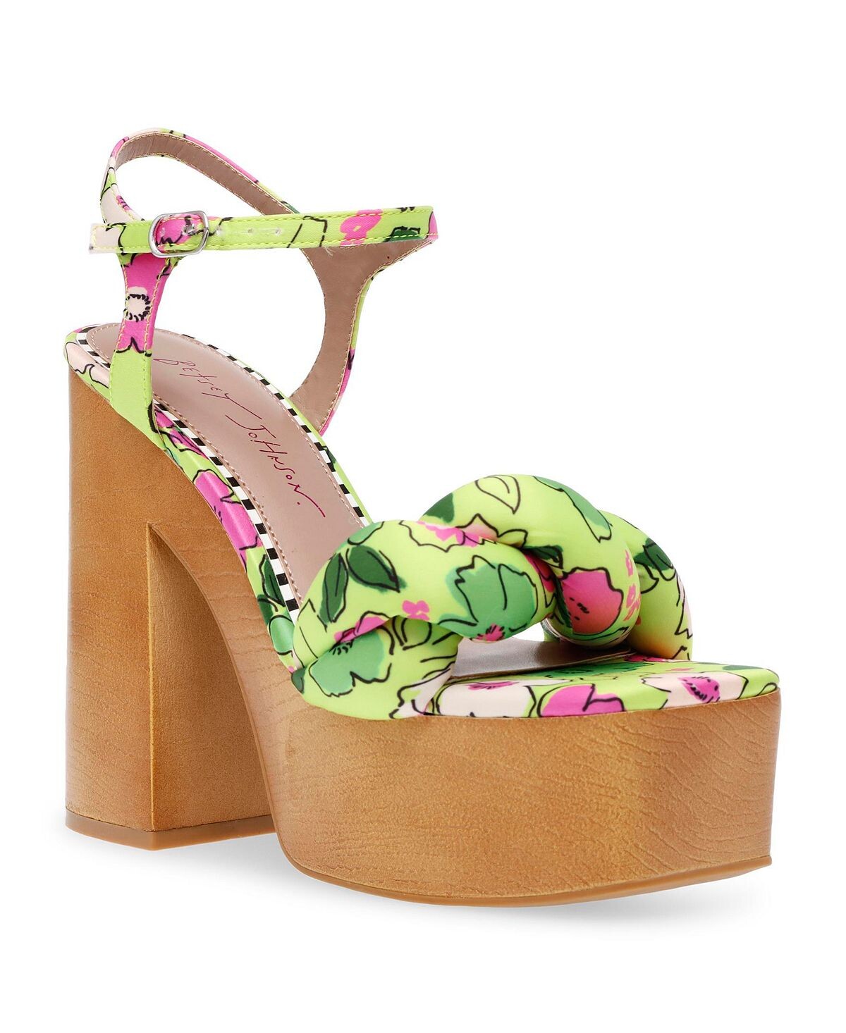 

Женские босоножки Mandee на платформе и каблуке с цветочным принтом Betsey Johnson