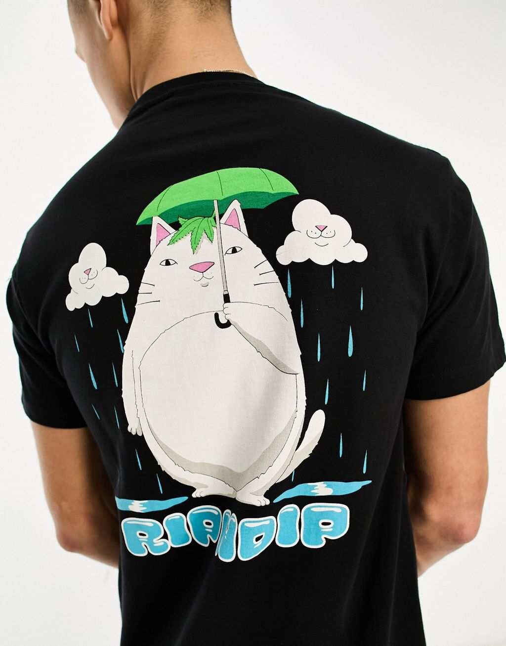 Черная футболка RIPNDIP Splish Splash с принтом на груди и спине