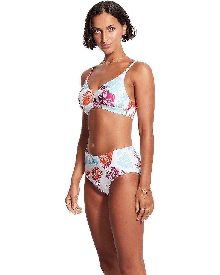 

Бралетт Seafolly Oasis Floral Twist Front Bralette, белый