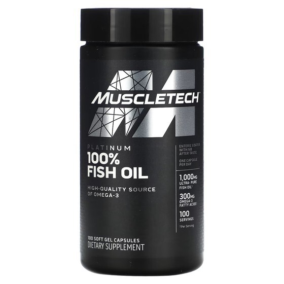 

100% рыбий жир MuscleTech Platinum, 100 мягких гелевых капсул