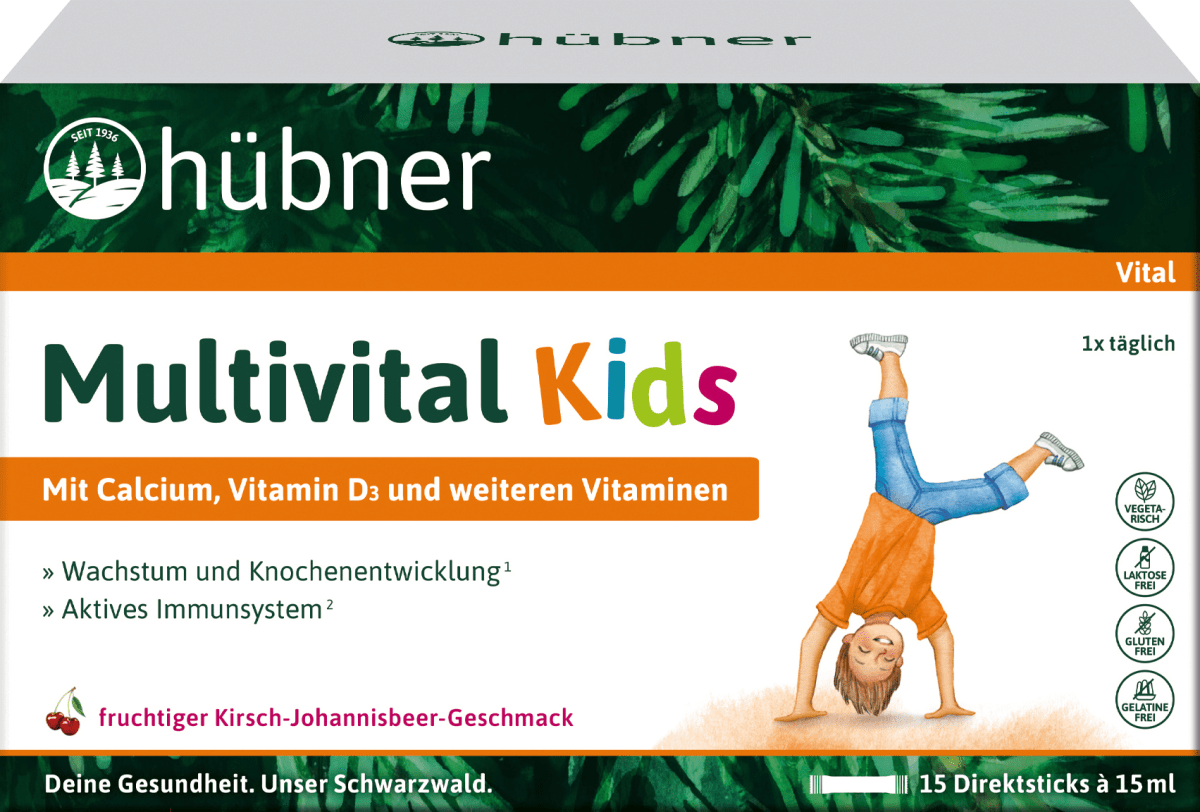 Multivital Kids прямые стики 15 шт. 225 мл. Hübner
