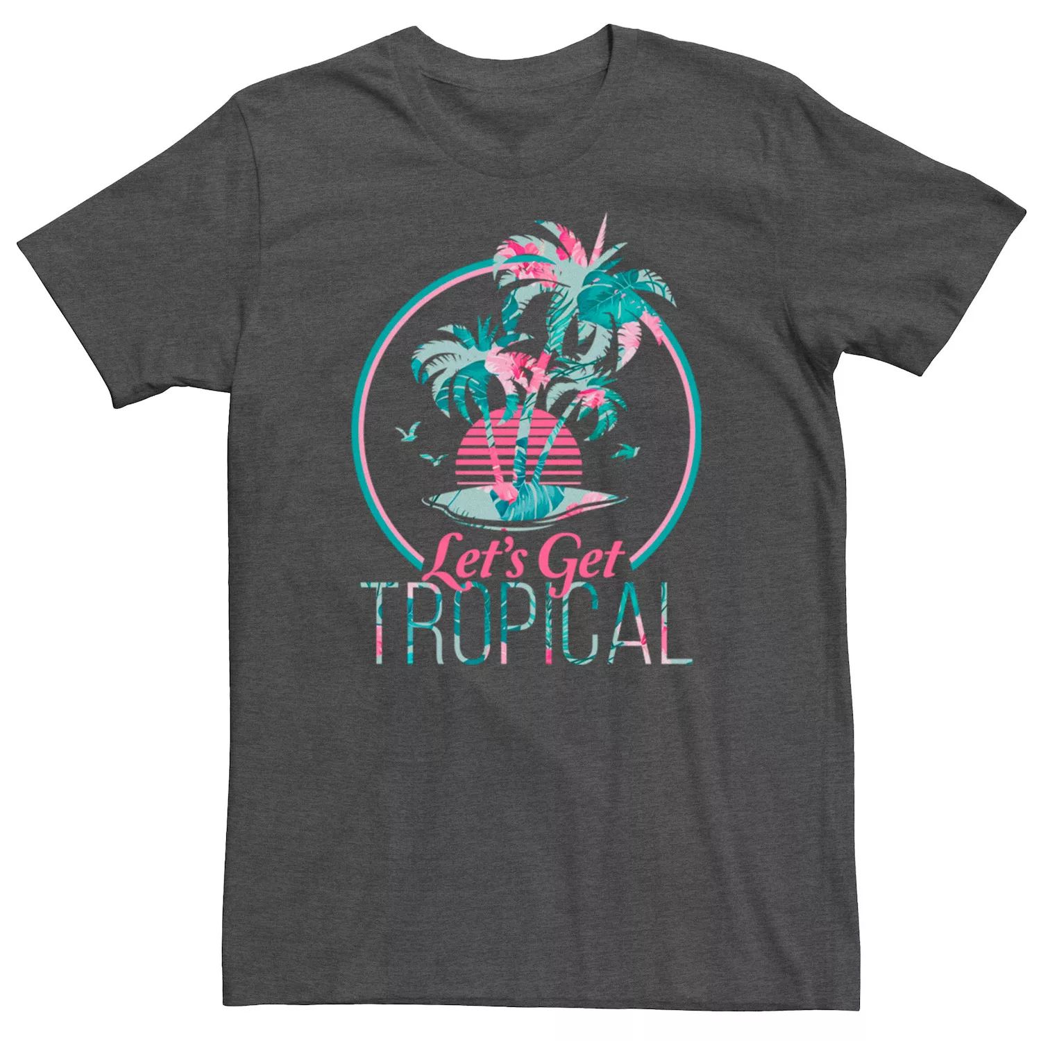 Мужская футболка Lets Get Tropical Island с цветочным наполнением Licensed Character