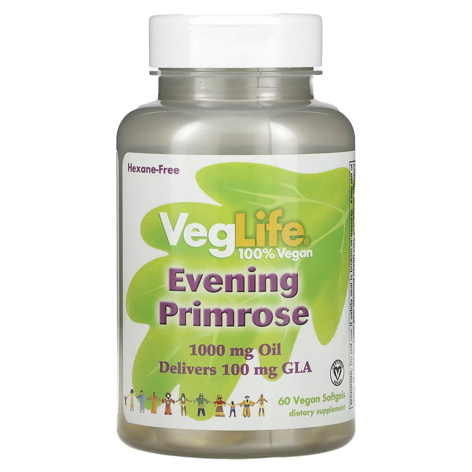 Пищевая добавка VegLife Evening Primrose, 60 веганских мягких таблеток