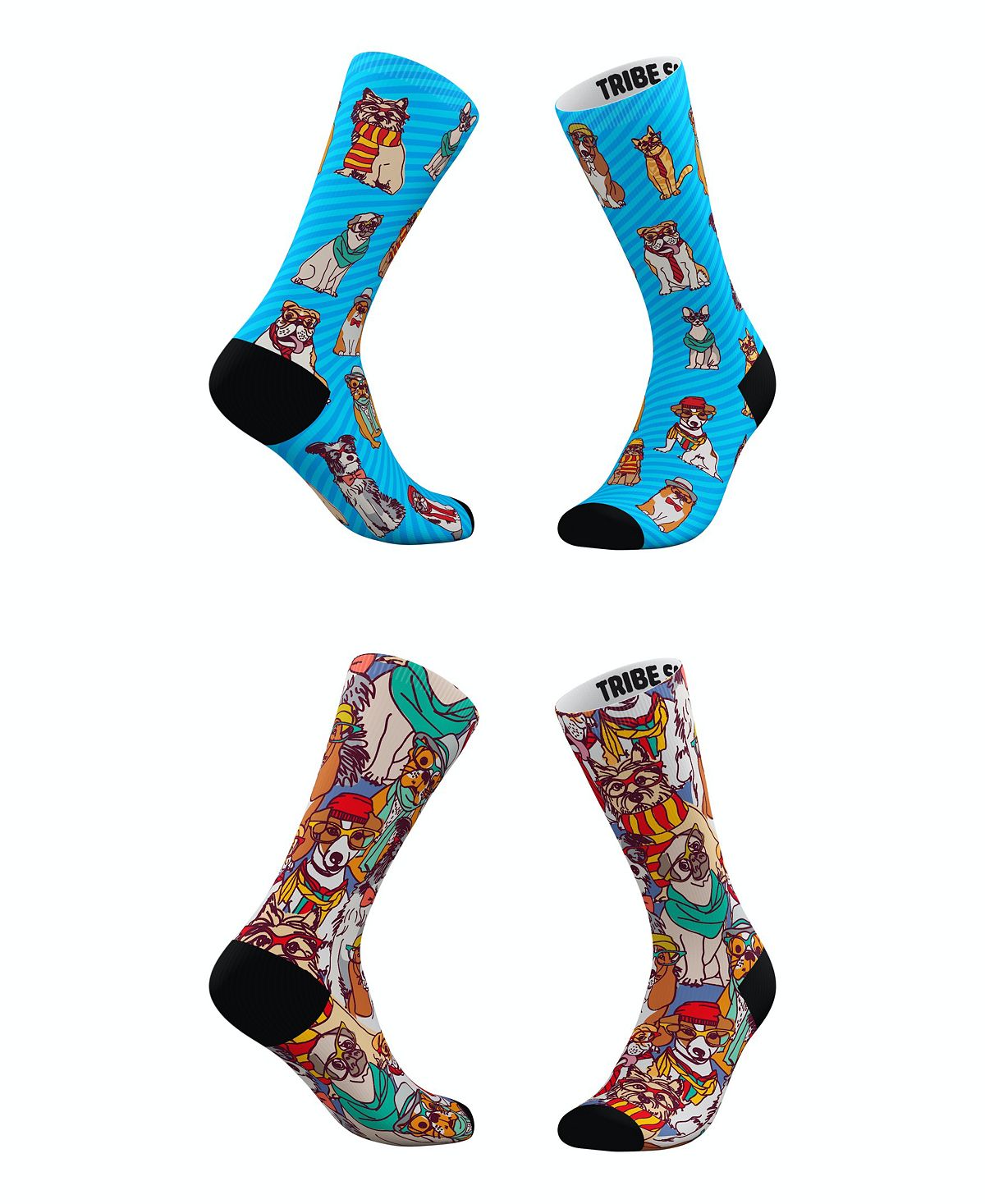 Мужские и женские носки-хипстеры для собак, набор из 2 шт. Tribe Socks colgate zigzag tooth brush medium 3 pack value pack assorted color