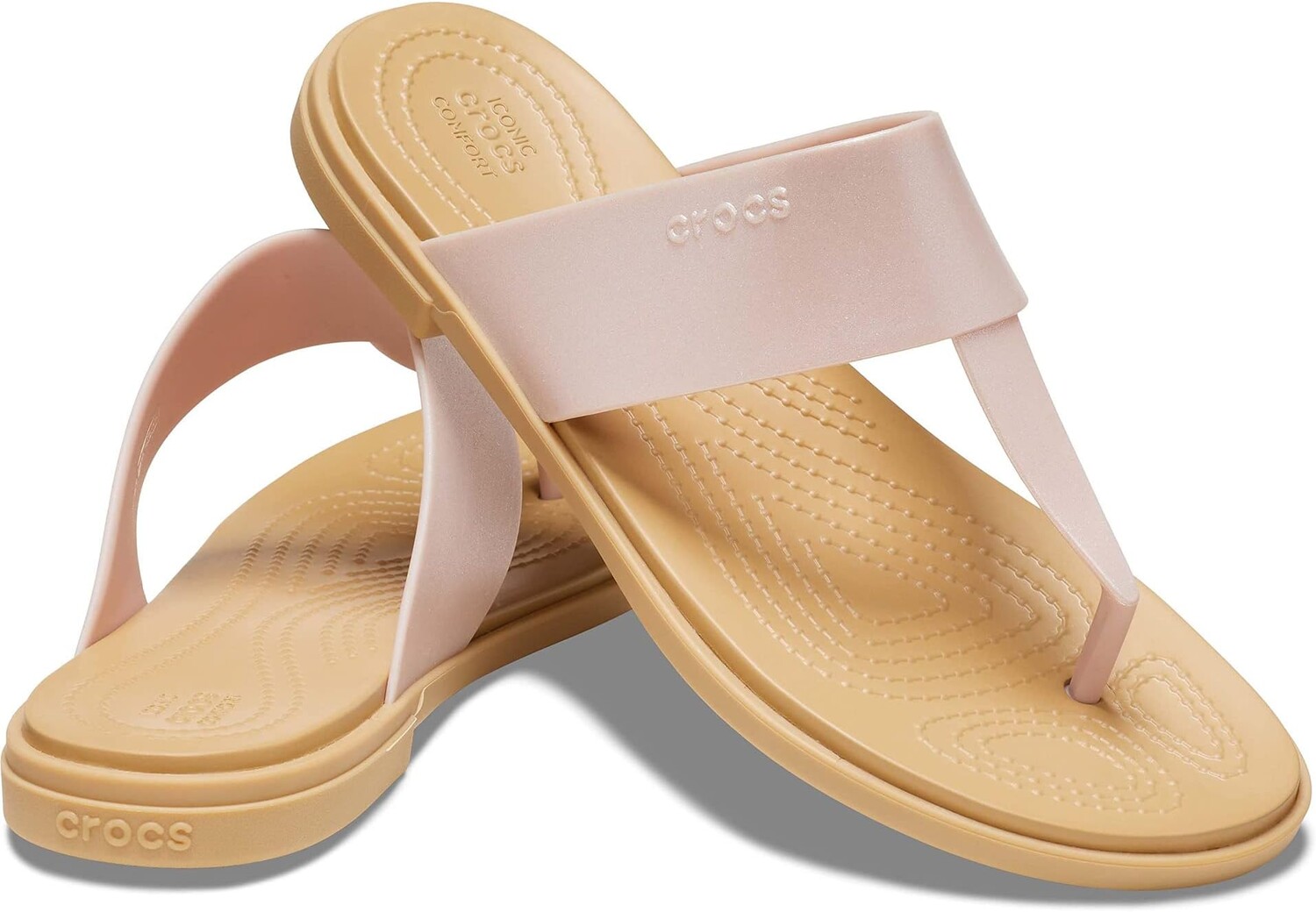 

Шлепанцы Tulum Flip Crocs, цвет Pink Clay Metallic