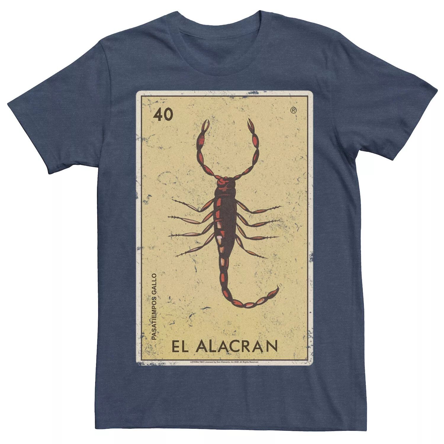 

Мужская футболка с плакатом Lotería El Alacrán Card Licensed Character