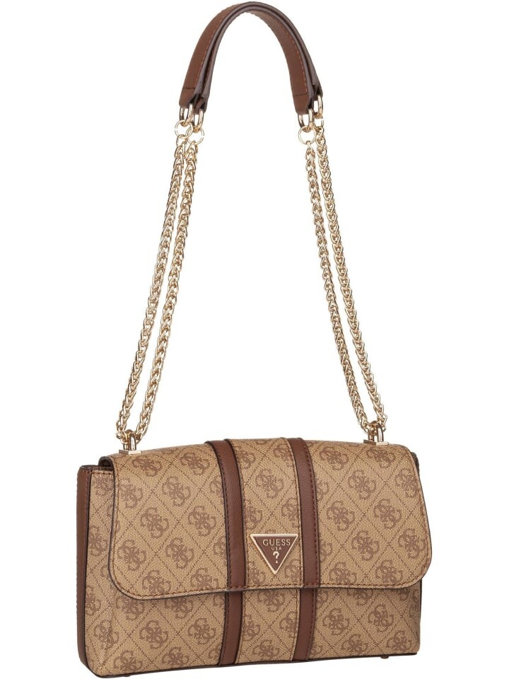 

Наплечная сумка Guess, цвет latte logo/brown