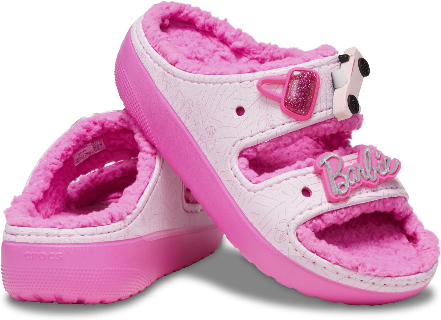 

Сандалии на плоской подошве Barbie Cozzzy Sandal Crocs, цвет Electric Pink