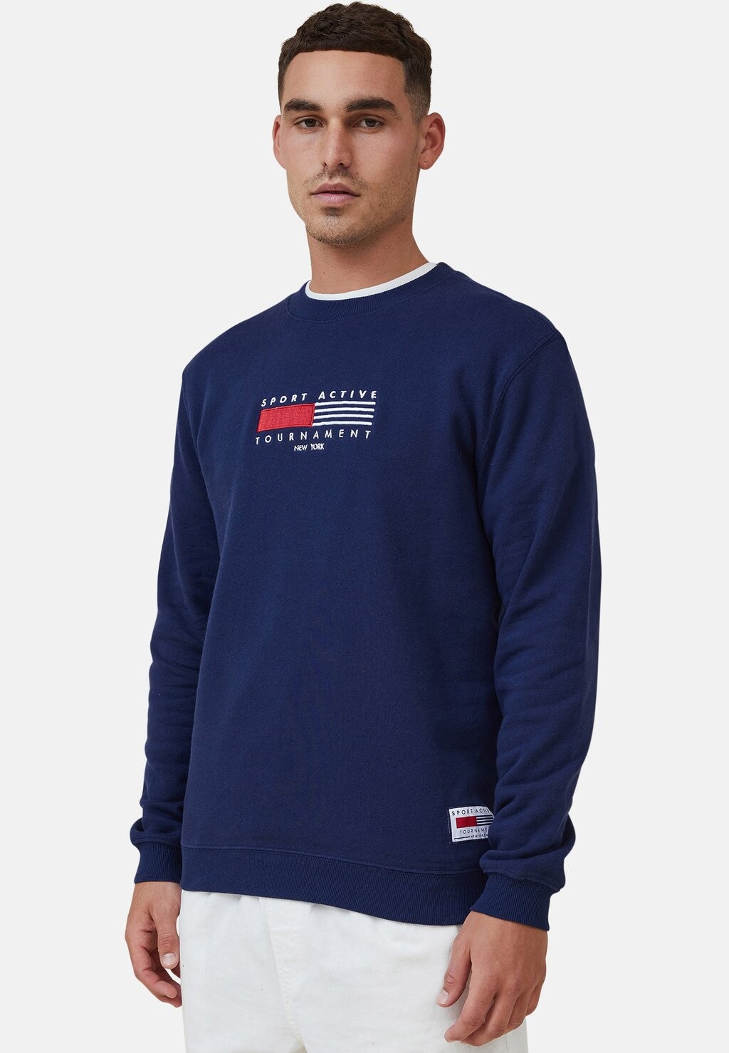 

Толстовка GRAPHIC CREW Cotton On, индиго спорт активный