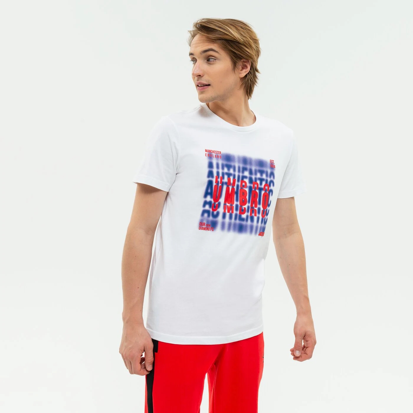 Футболка Umbro с принтом, белый футболка umbro с принтом красный
