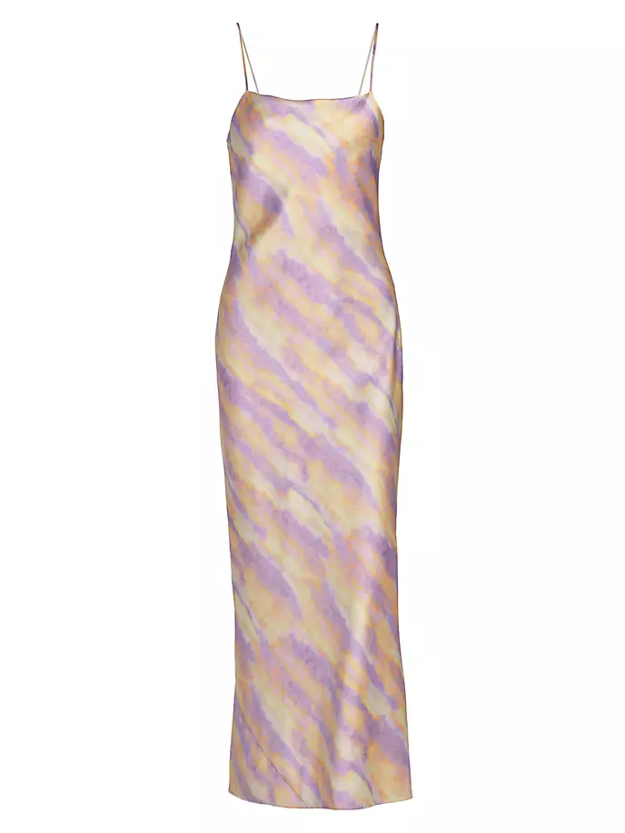 

Платье-комбинация миди с воротником-хомутом Ikat Tie-Dye Vince, цвет sunset