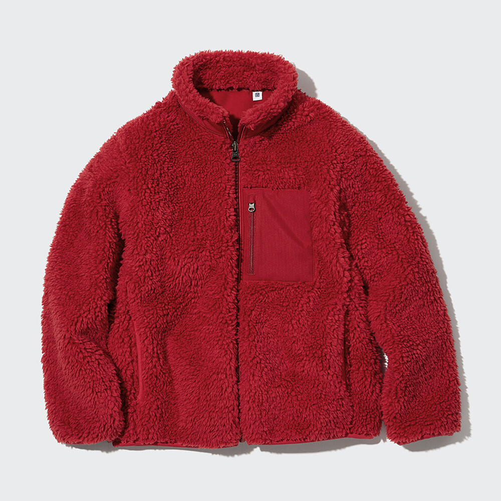 

Куртка Uniqlo ветрозащитная флисовая на молнии, красный