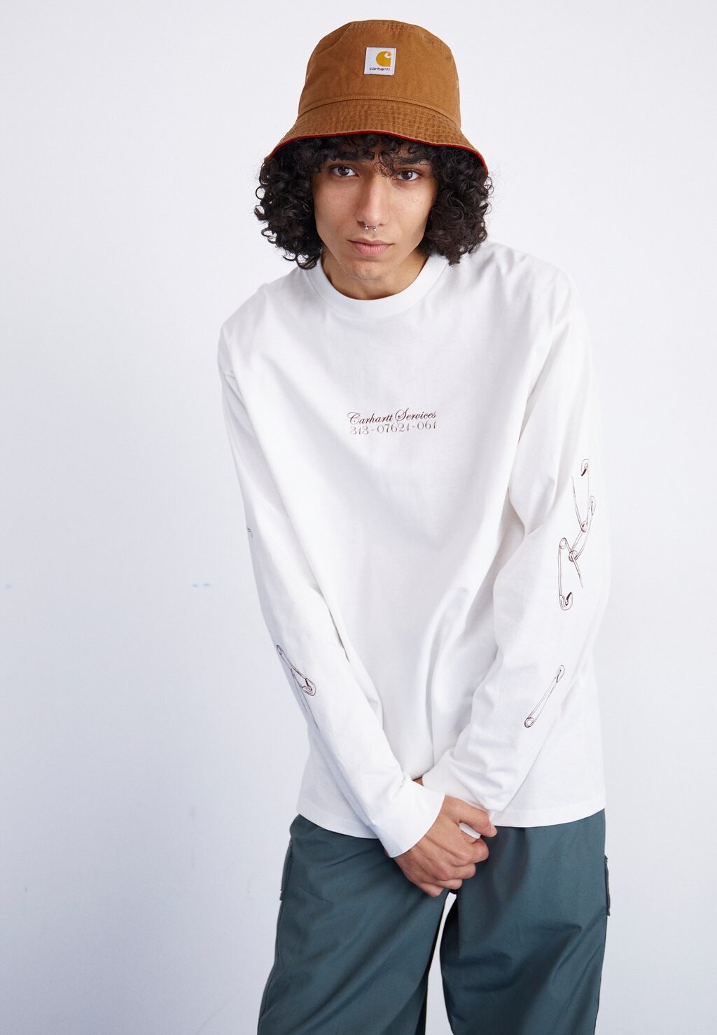 

Футболка с длинным рукавом Safety Pin Carhartt WIP, цвет white/bordeaux