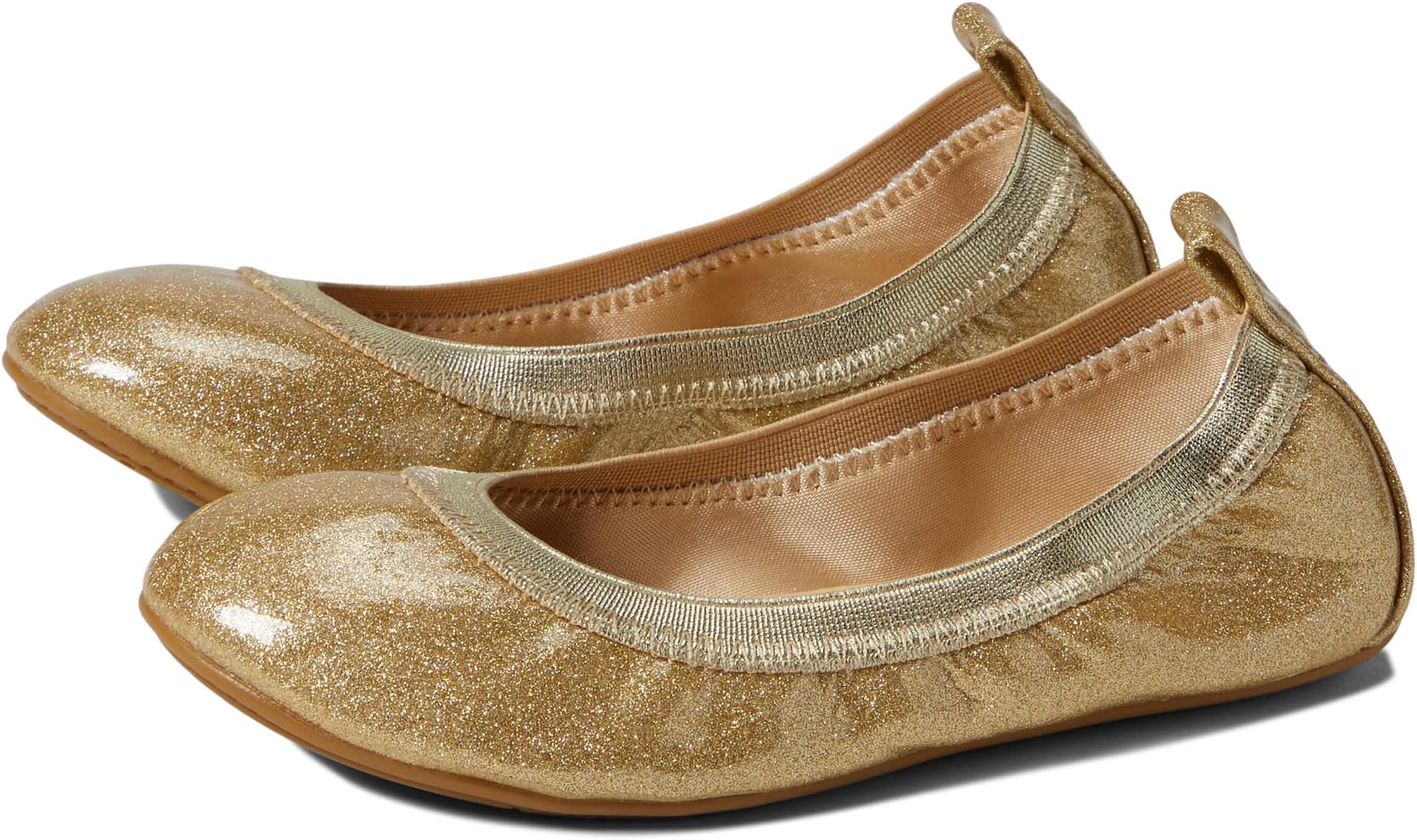 цена Балетки Miss Samara Glitter Ballet Flat Yosi Samra, цвет Champagne Patent Glitter