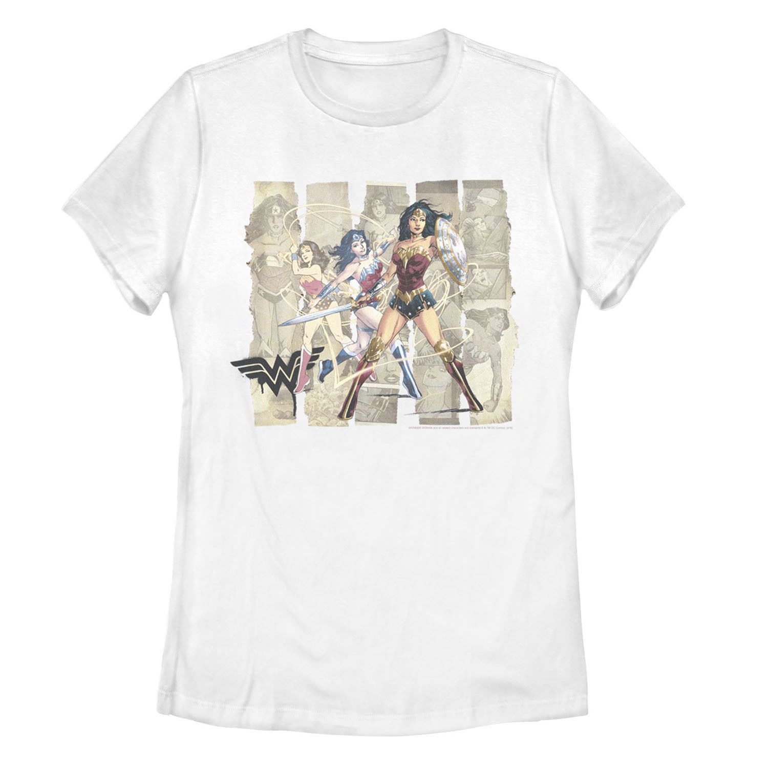 Детская футболка DC Comics «Чудо-женщина» с бумажными полосками и портретом с рисунком Licensed Character детская футболка с рисунком чудо женщина dc comics licensed character