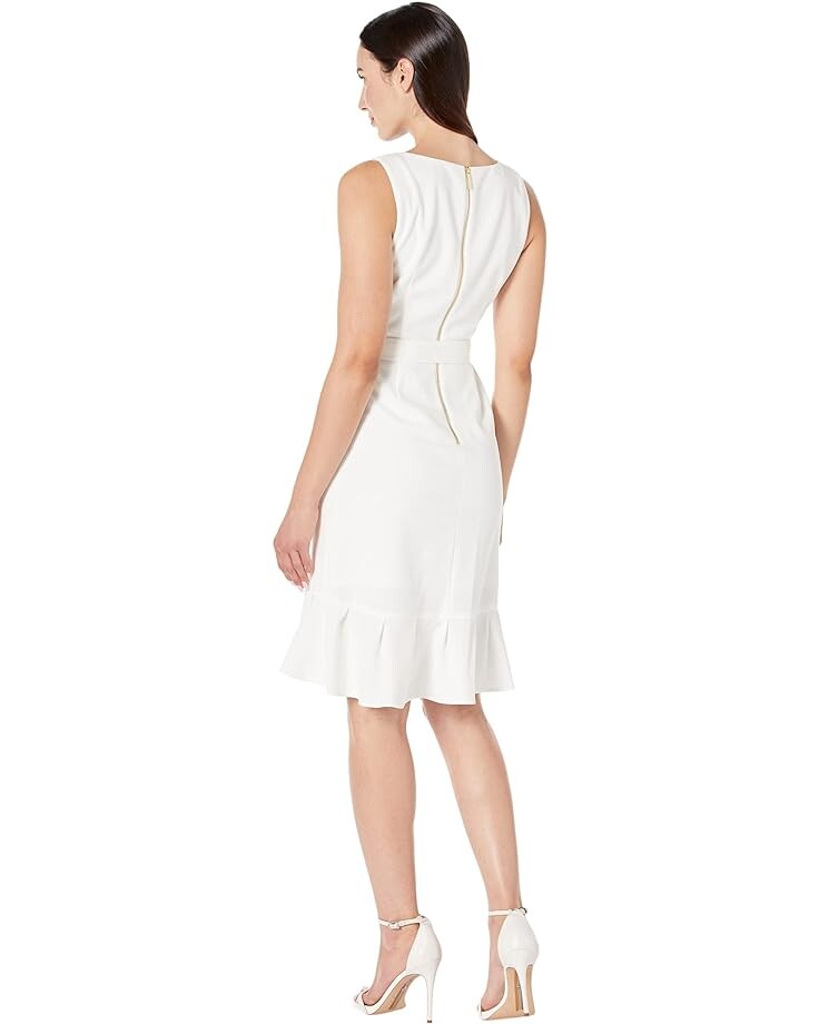 

Платье Calvin Klein Tie Ruffle Dress, кремовый, Бежевый