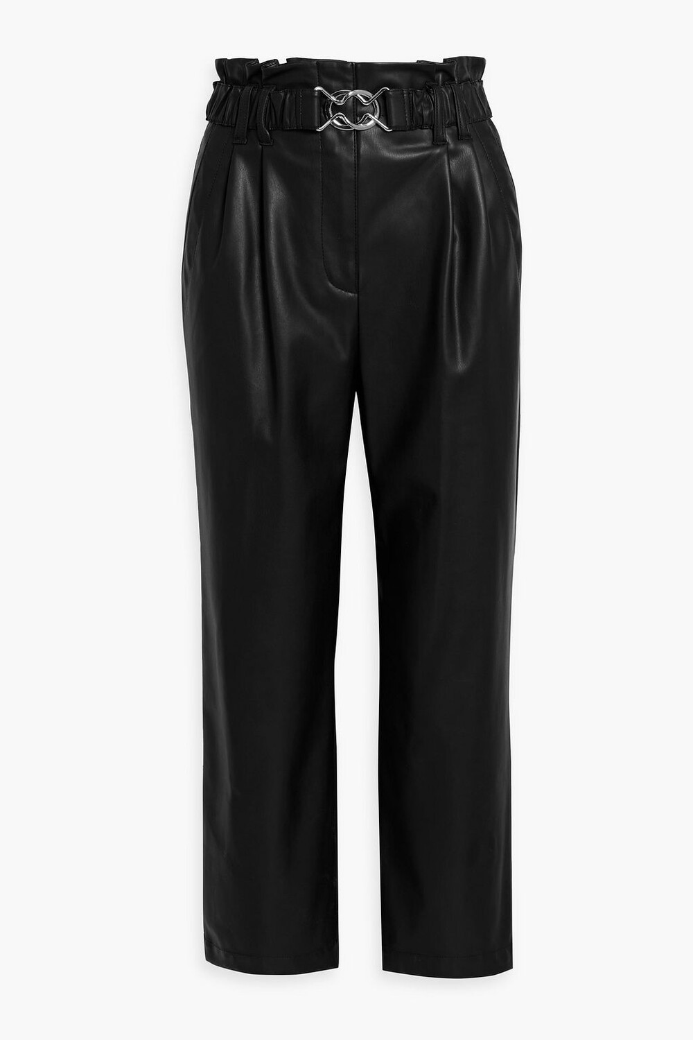 

Прямые брюки из искусственной кожи с поясом DEREK LAM 10 CROSBY, черный
