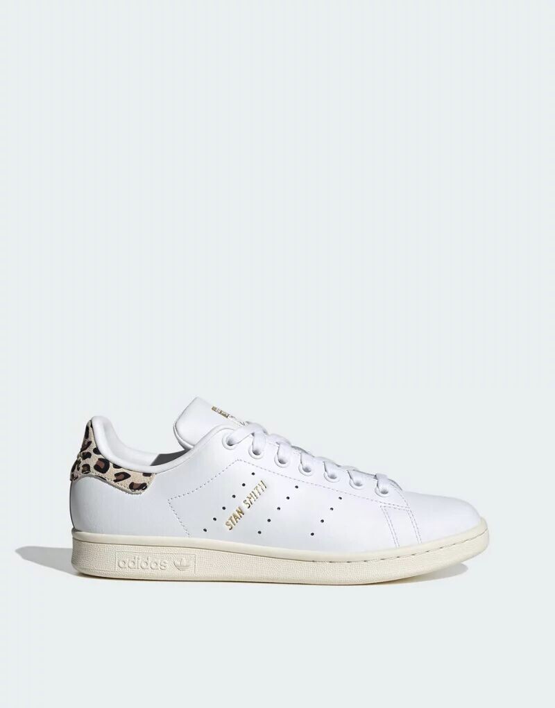 цена Белые кроссовки adidas Originals Stan Smith с леопардовым принтом