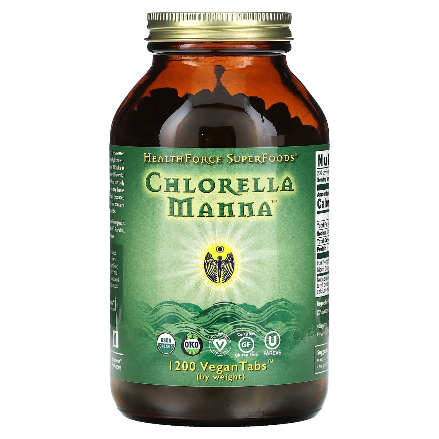 

Chlorella Manna, добавка с хлореллой, 1200 веганских таблеток, HealthForce Superfoods