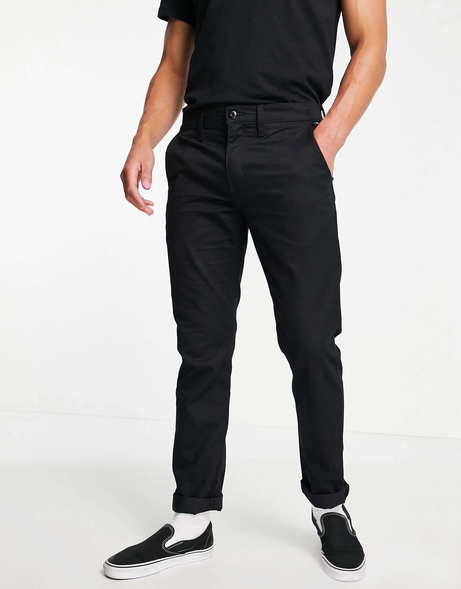 Черные брюки-чиносы узкого кроя Vans Authentic брюки чинос bianca летние повседневный стиль карманы стрейч размер 38 розовый