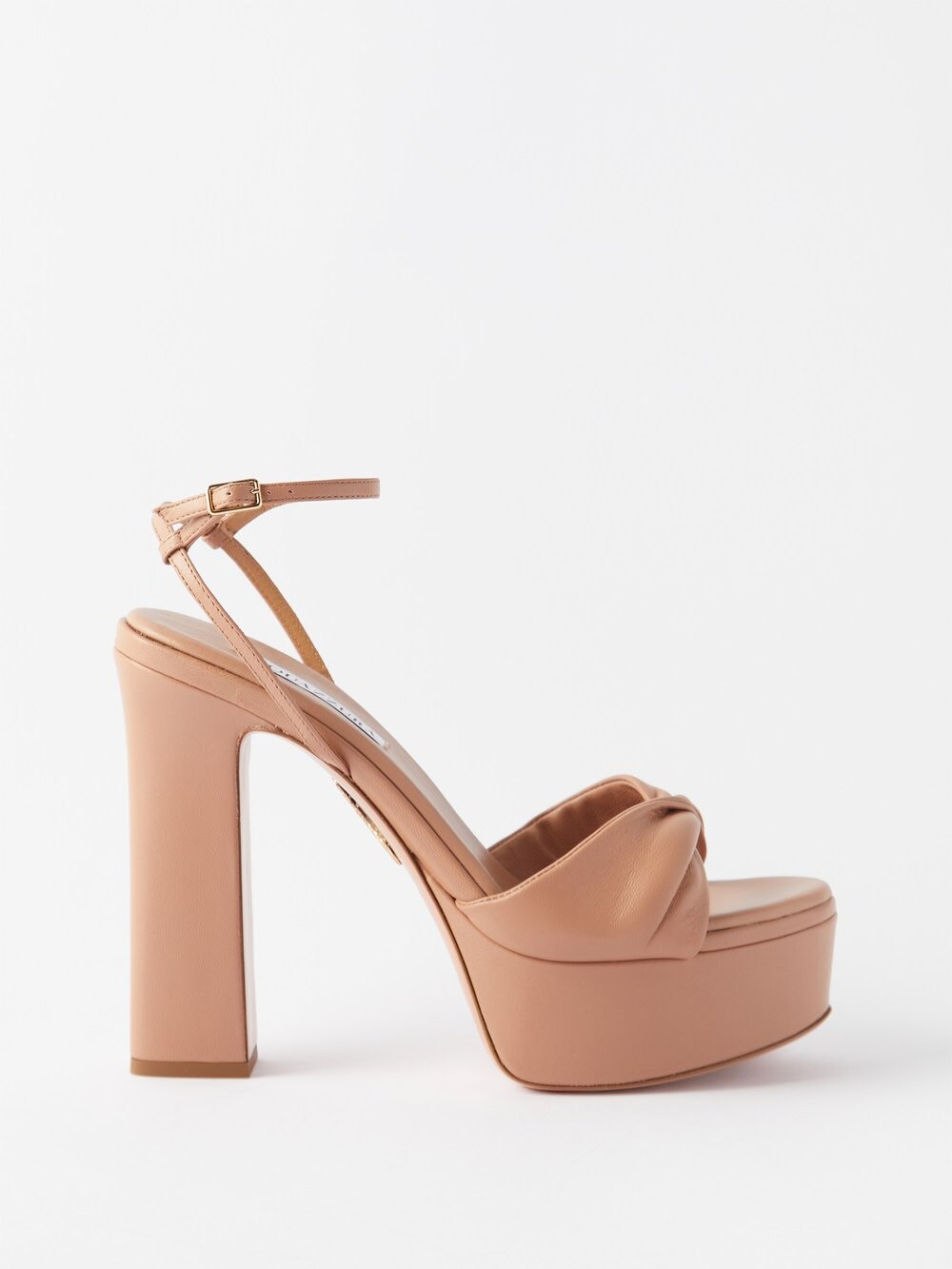 

Кожаные босоножки на платформе twist plateau 120 Aquazzura, розовый